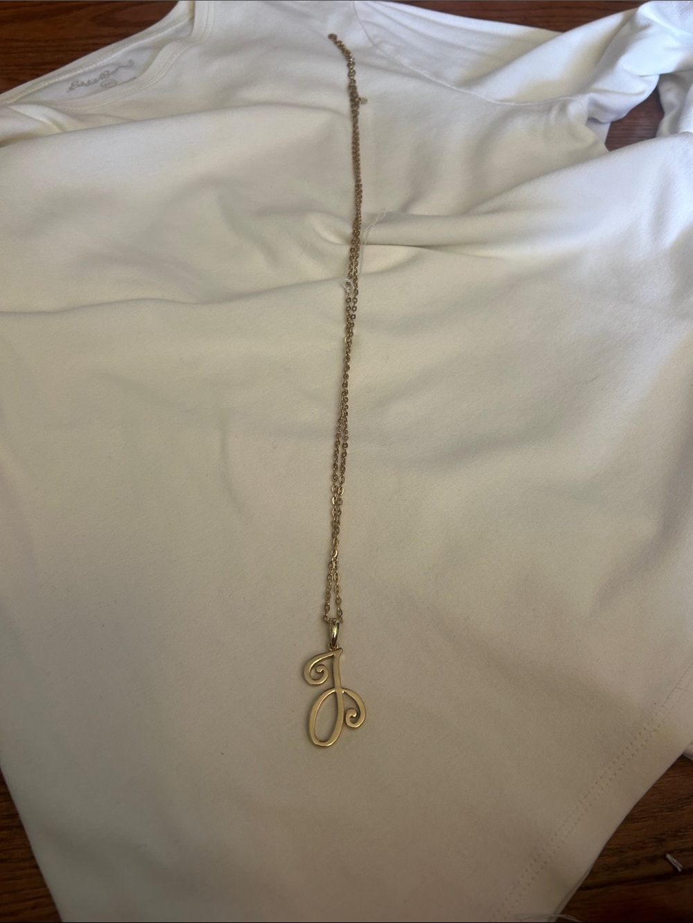 Source Unknown Gold Script 'J' Pendant Necklace